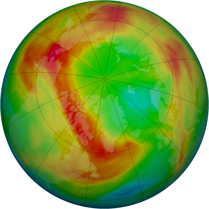 Arctic ozone map for 01 March 1994